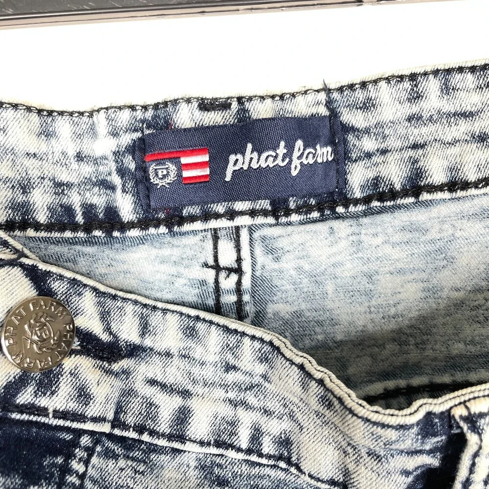 Phat Farm Jeans Mens 44 x 30 (Measures 29) Skinny Fit Stretch NWT Blue Denim